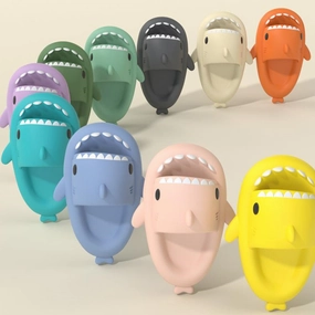 Adult's Slippers Indoor Outdoor Funny Shark Cartoon Slippers Sustainable Slippers