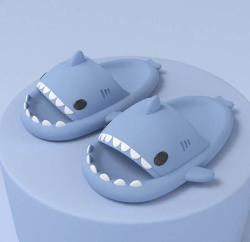 Adult's Slippers Indoor Outdoor Funny Shark Cartoon Slippers Dearborn Slippers