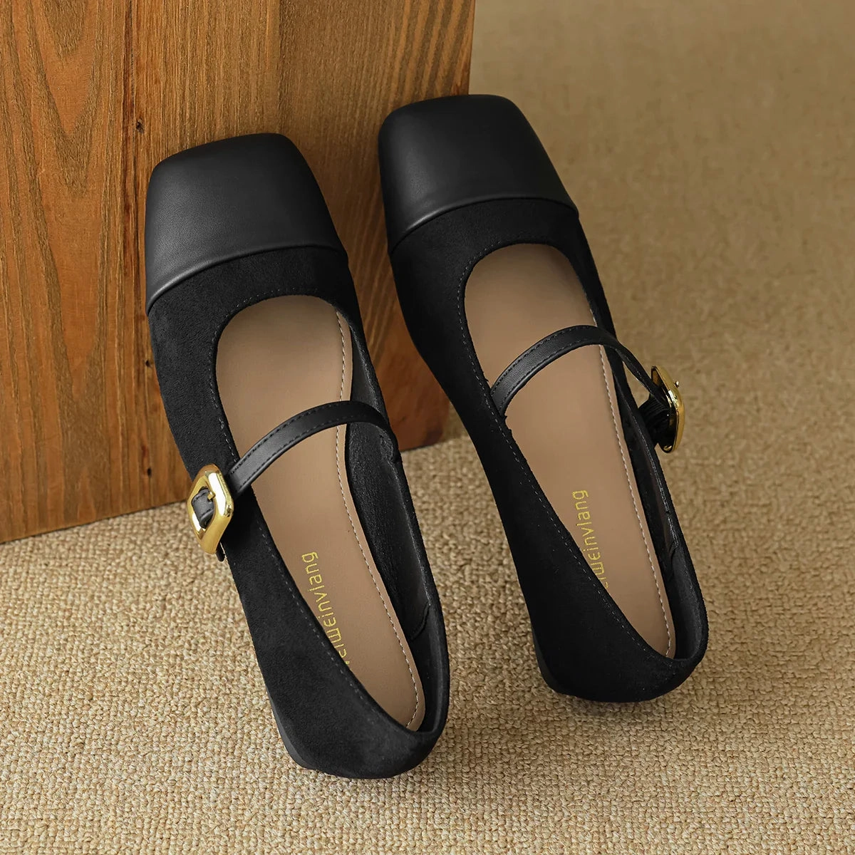 binfenxie  -  Fashion Womens Flat Shoes Classic British Style Mary Jane Shoes Comfortable Shallow Women Loafers Metal Decoration Casual Shoes Celine Margaret Loafers