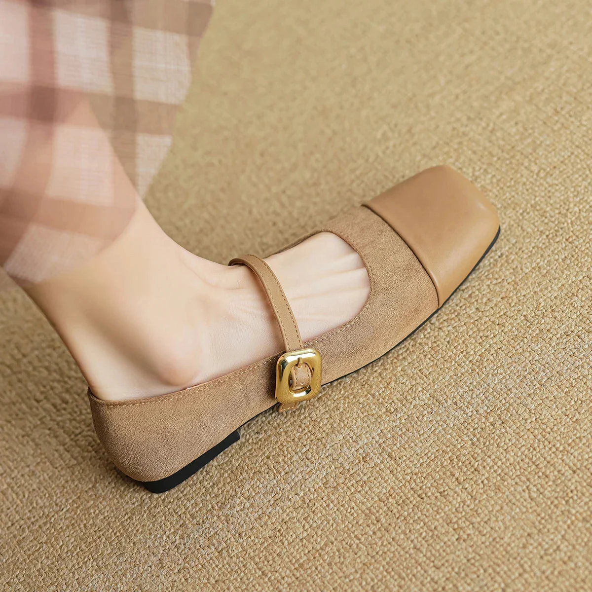 binfenxie  -  Fashion Womens Flat Shoes Classic British Style Mary Jane Shoes Comfortable Shallow Women Loafers Metal Decoration Casual Shoes Eileen Fisher Loafers