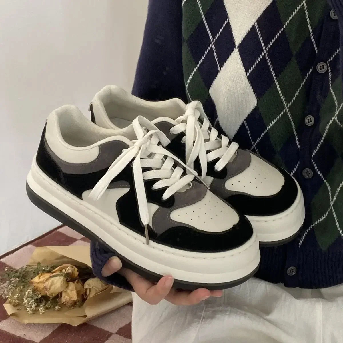 binfenxie  -  Platform Sneakers Women Sports Shoes Spring Tennis Female Korean Vulcanize Canvas Harajuku Casual Flats Footwear Vapormax Plus Sneakers