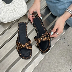 Dress Flip Flops binfenxie  -  Women Slippers Fashion Leopard Print Flip Flops Flat Heel Outdoor Dress Vaction Casual Flip Flops Beach Shoes