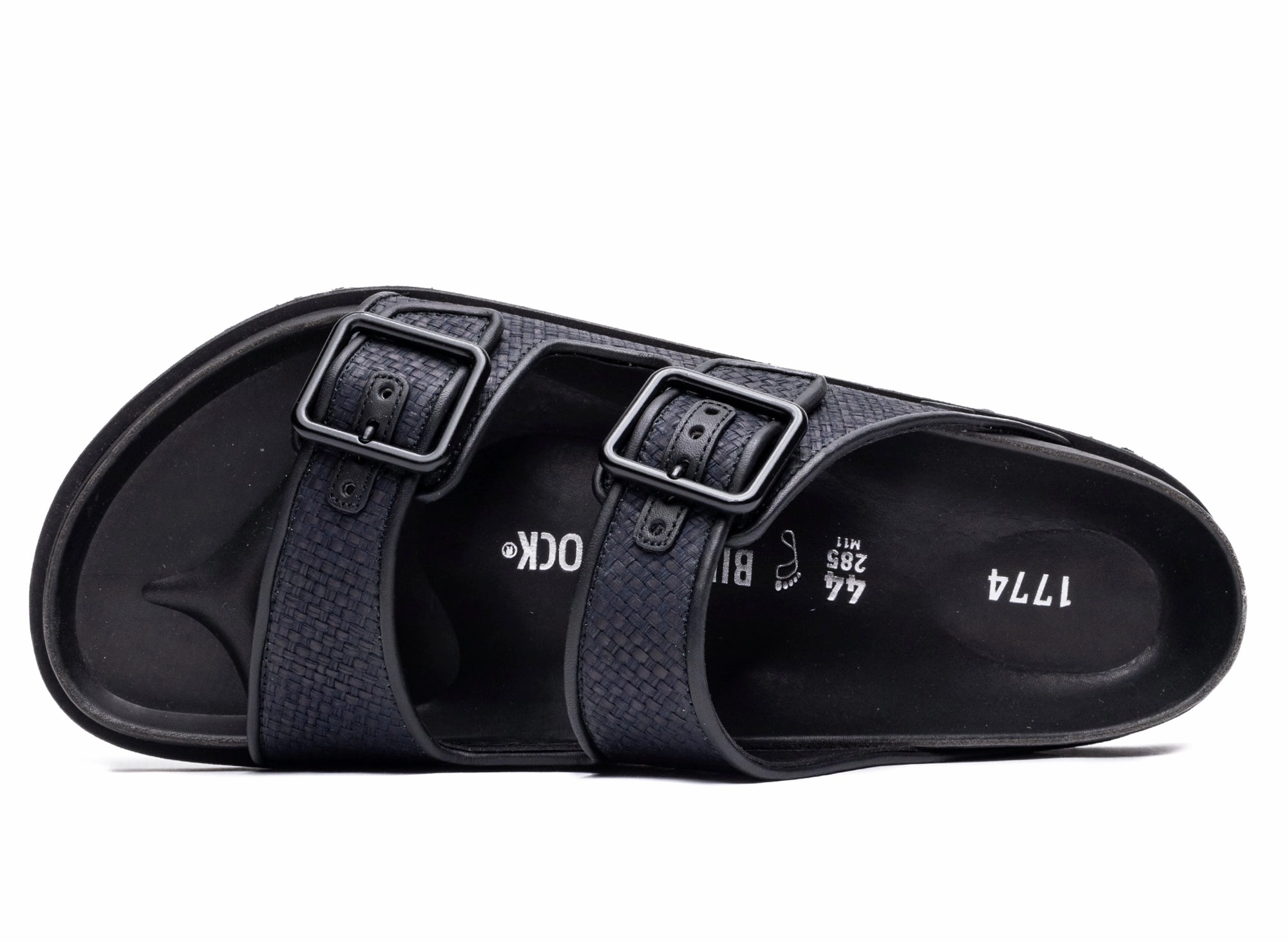 Birkenstock Arizona Raffia Luxe 1774 in Black Sandals Church Redlands