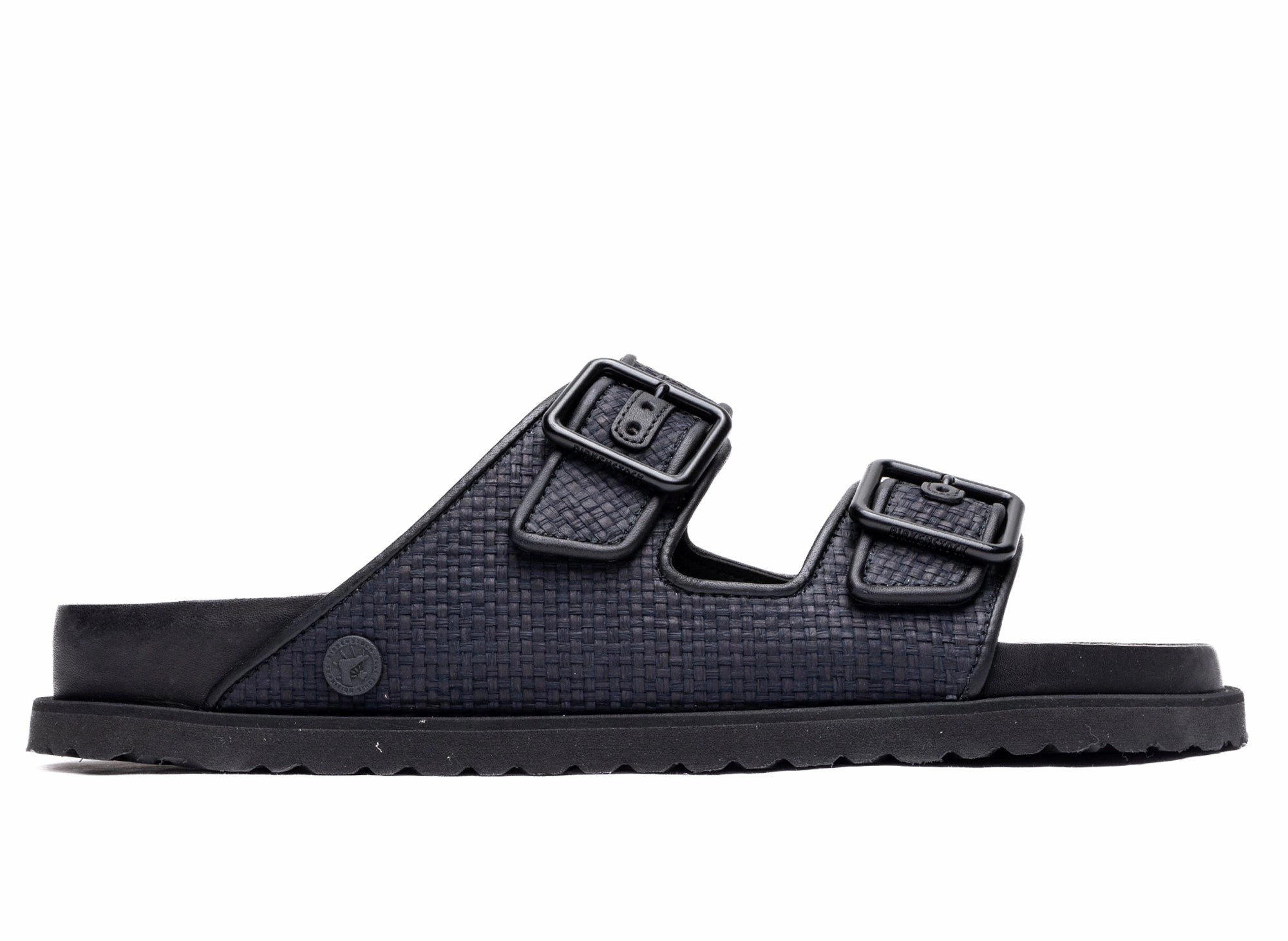 Birkenstock Arizona Raffia Luxe 1774 in Black Tory Miller Sandals