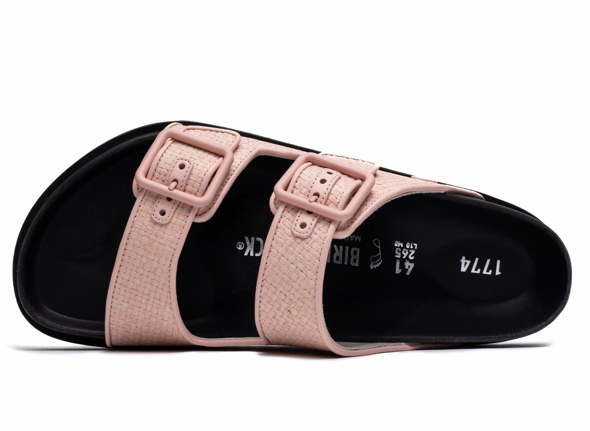 Biking Sandals Birkenstock Arizona Raffia Luxe 1774 in Chintz Rose