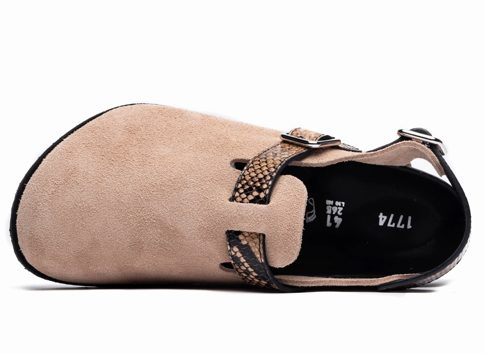 Strap Back Sandals Birkenstock Tokio II Lined 1774 in Natural Snake Brown