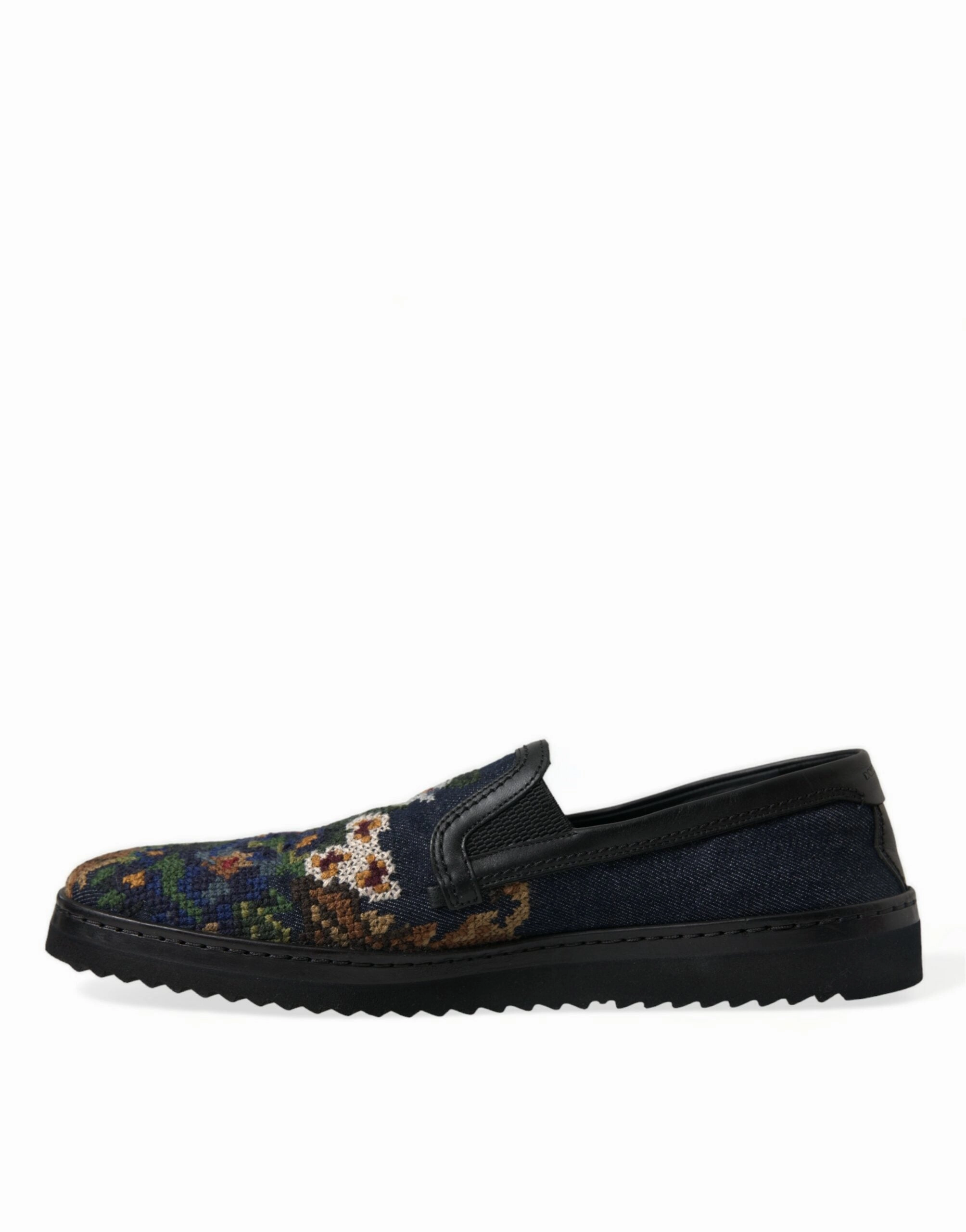Dolce & Gabbana Multicolor Floral Slippers Men Loafers Shoes Squidward Slippers