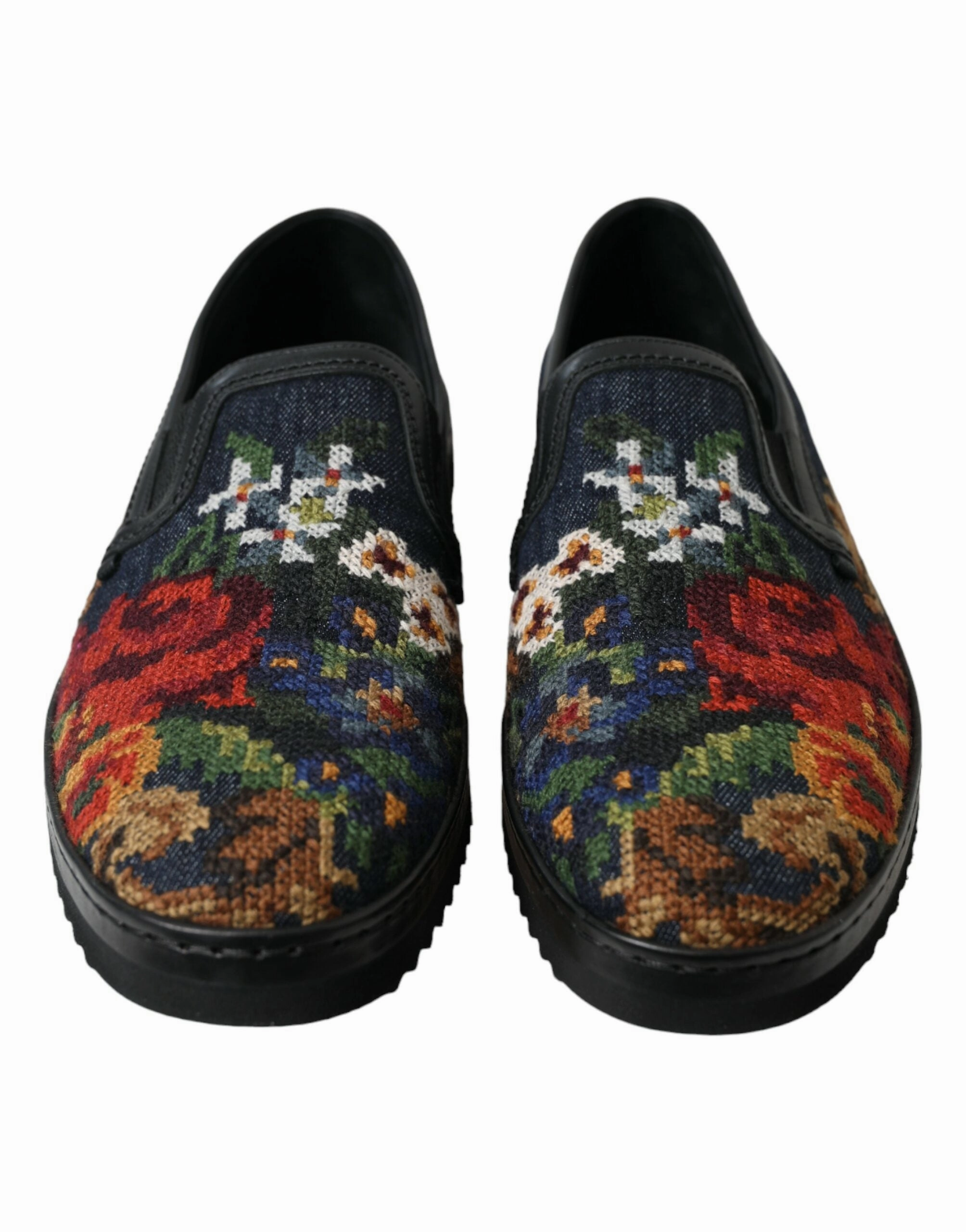 Valentine's Day Slippers Dolce & Gabbana Multicolor Floral Slippers Men Loafers Shoes
