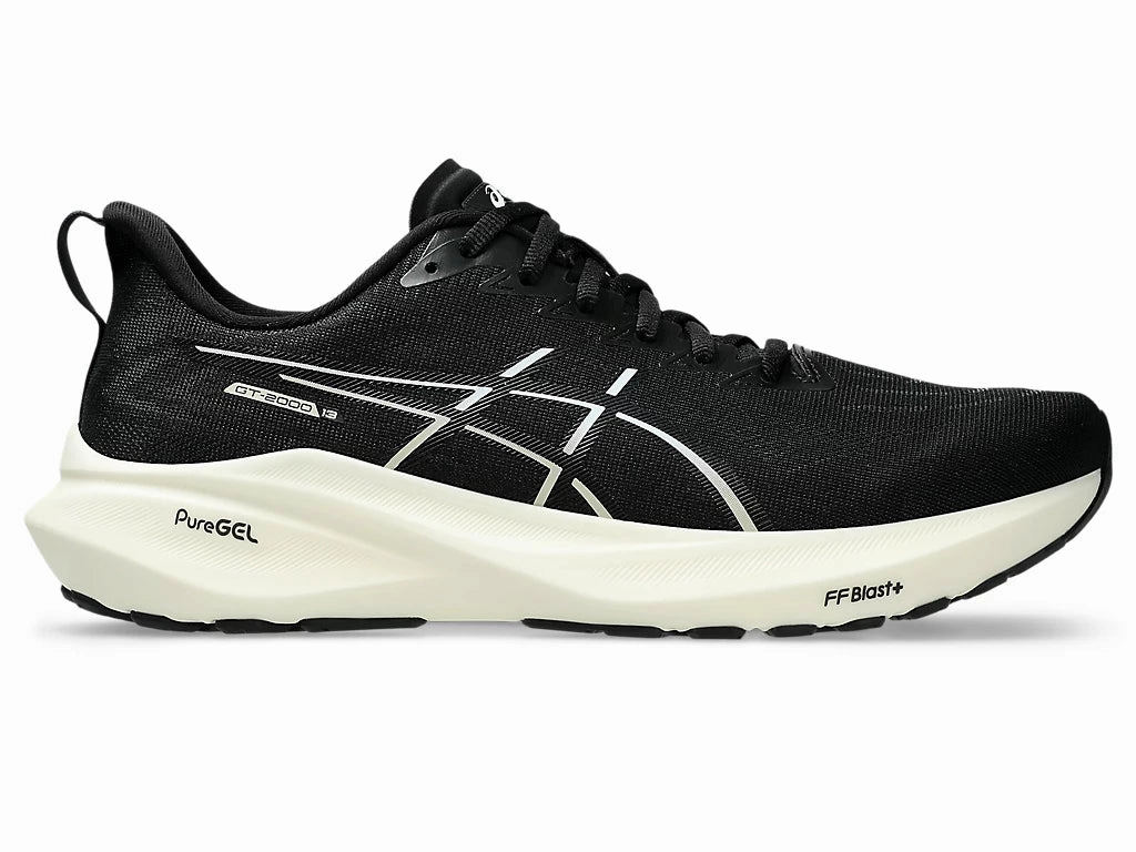 Asics Men's GT-2000 13 Standard (D) Running Shoes in Black/White Fitted For Running Shoes