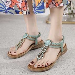 Flip Flops On Ebay Boho Thong Sandals Women Weave Beach Shoes Flip Flops
