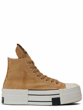 Greca Sneakers 'Dbl Drkstar Hi' Blonde High Top Sneakers In Overdyed Canvas Woman