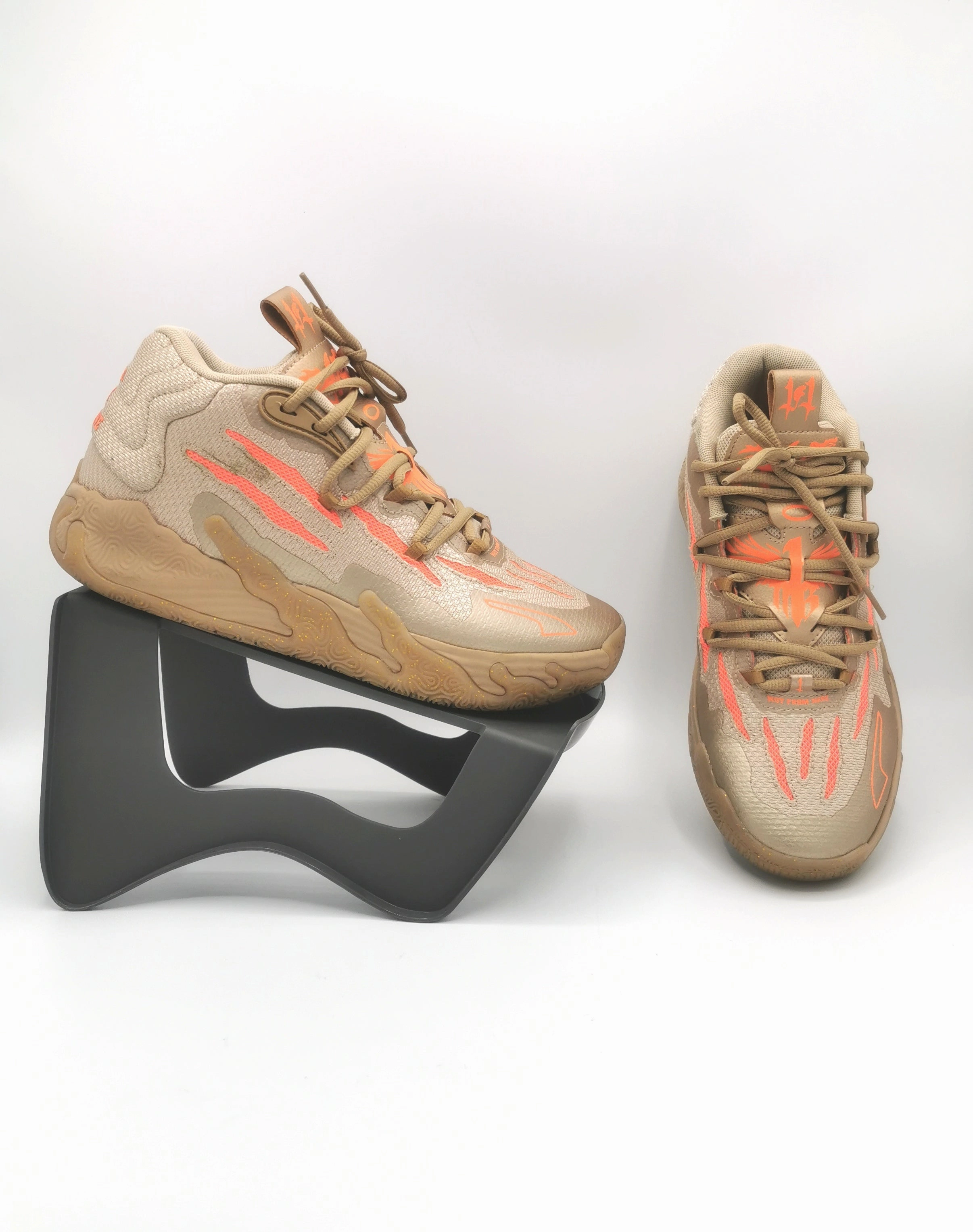 Puma Shoes Height BOYS JUNIOR SIZE 7 US - PUMA x LAMELO BALL MB.03 CNY Gold-Fluro Peach EUC B60