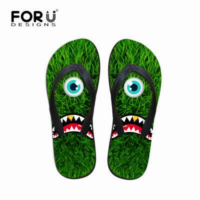 Brand High Quantity Sandals Casual Summer Men Flip Flops Black Emoji Boys Slippers Fashion Rubber Beach Flats Shoes Comfortable Slippers Square Toe