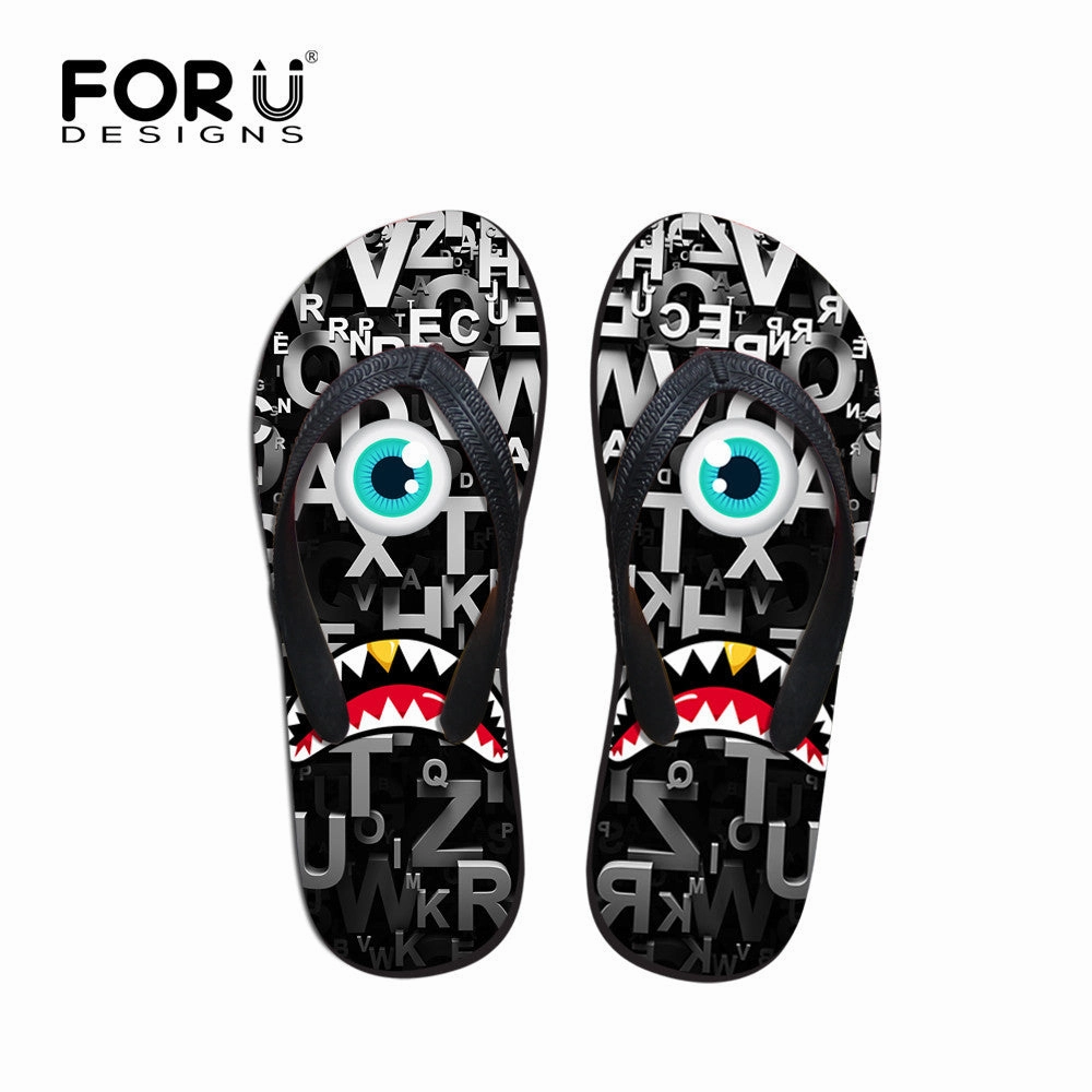 Plush Animal Slippers Brand High Quantity Sandals Casual Summer Men Flip Flops Black Emoji Boys Slippers Fashion Rubber Beach Flats Shoes Comfortable