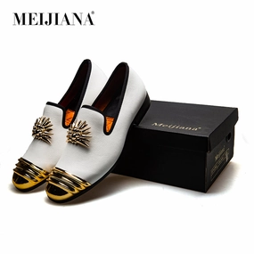 Spanish Loafers Brand New Luxury Men Loafer Patchwork Of Genuine Leather And Horsehair Round Toe Slip On Dress Shoes