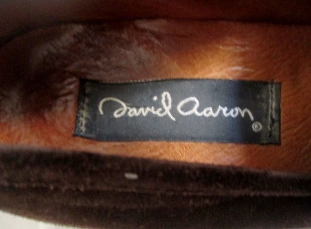 Campo Loafers Womens DAVID AARON Suede Moccasins Leather Shoe 6.5 BROWN HORSEBIT Loafer Slip on