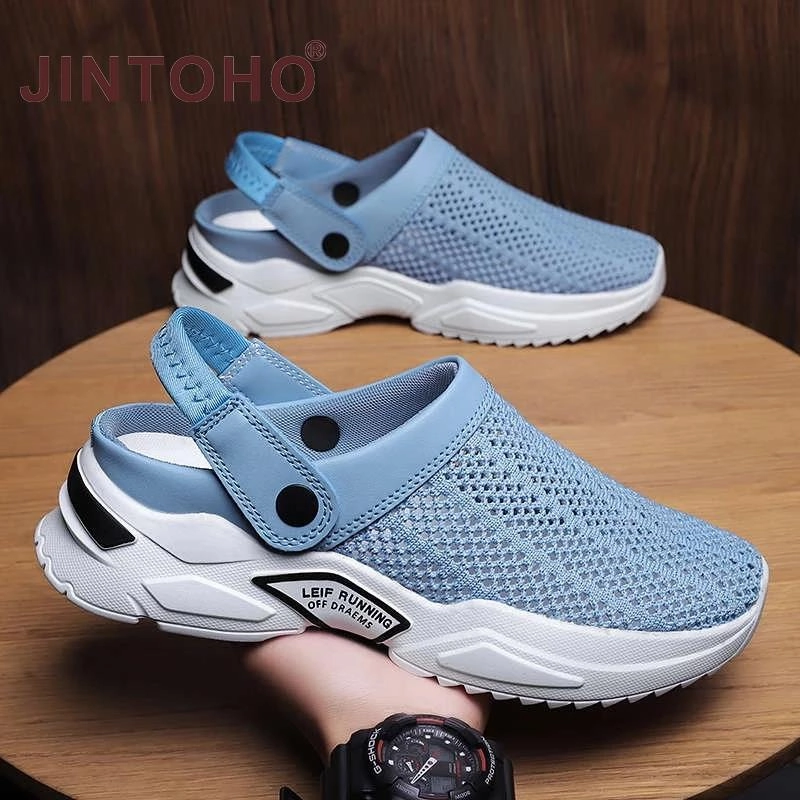 2022 Unisex Summer Sandal Mesh Mules Breathable Padded Beach Flip Flops Shoes Solid Flat Bath Slippers Outside Mens Slippers Sandals Mocha
