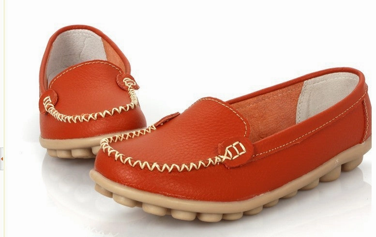 Shoes Woman Genuine Leather Women Shoes Flats 8 Colors Loafers Slip On Women's Flat Shoes Flat Insole Shoes