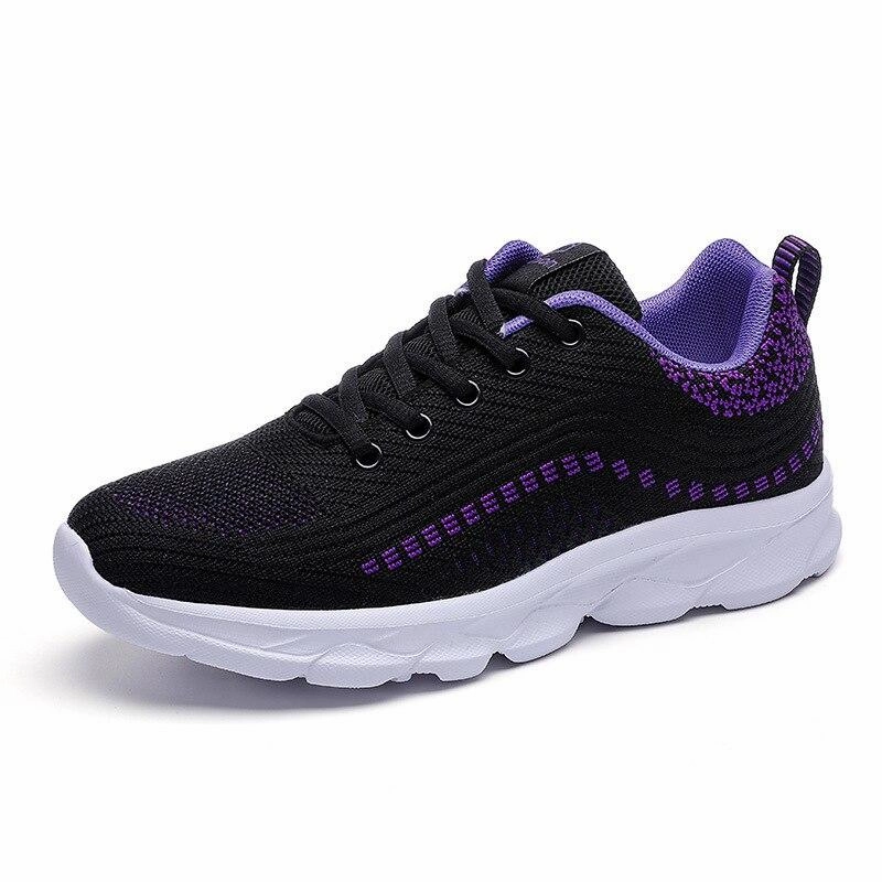 platform lace-up mesh breathable comfortable casual shoes women sneakers plus size 2021 Best Platform Sneakers