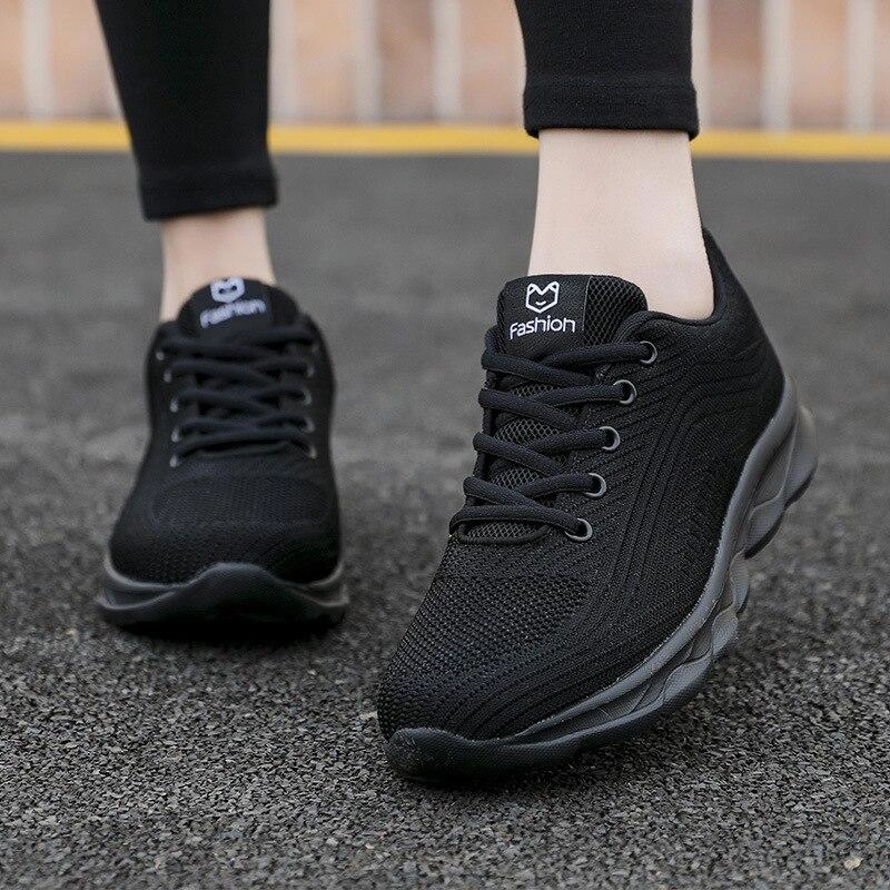 Sneakers Plus platform lace-up mesh breathable comfortable casual shoes women sneakers plus size 2021