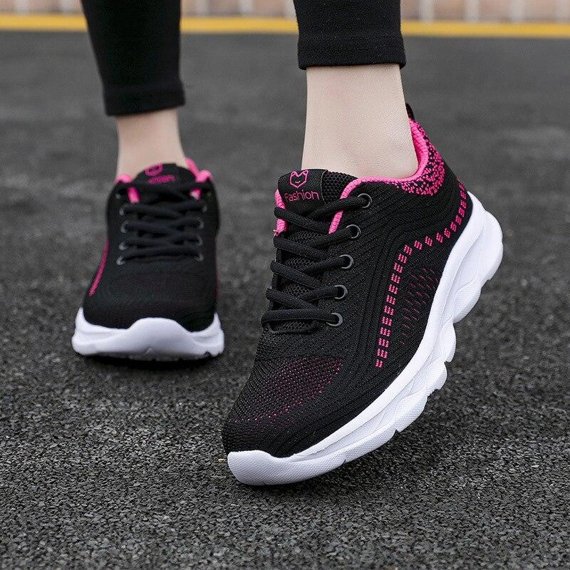 Lace Sneakers platform lace-up mesh breathable comfortable casual shoes women sneakers plus size 2021