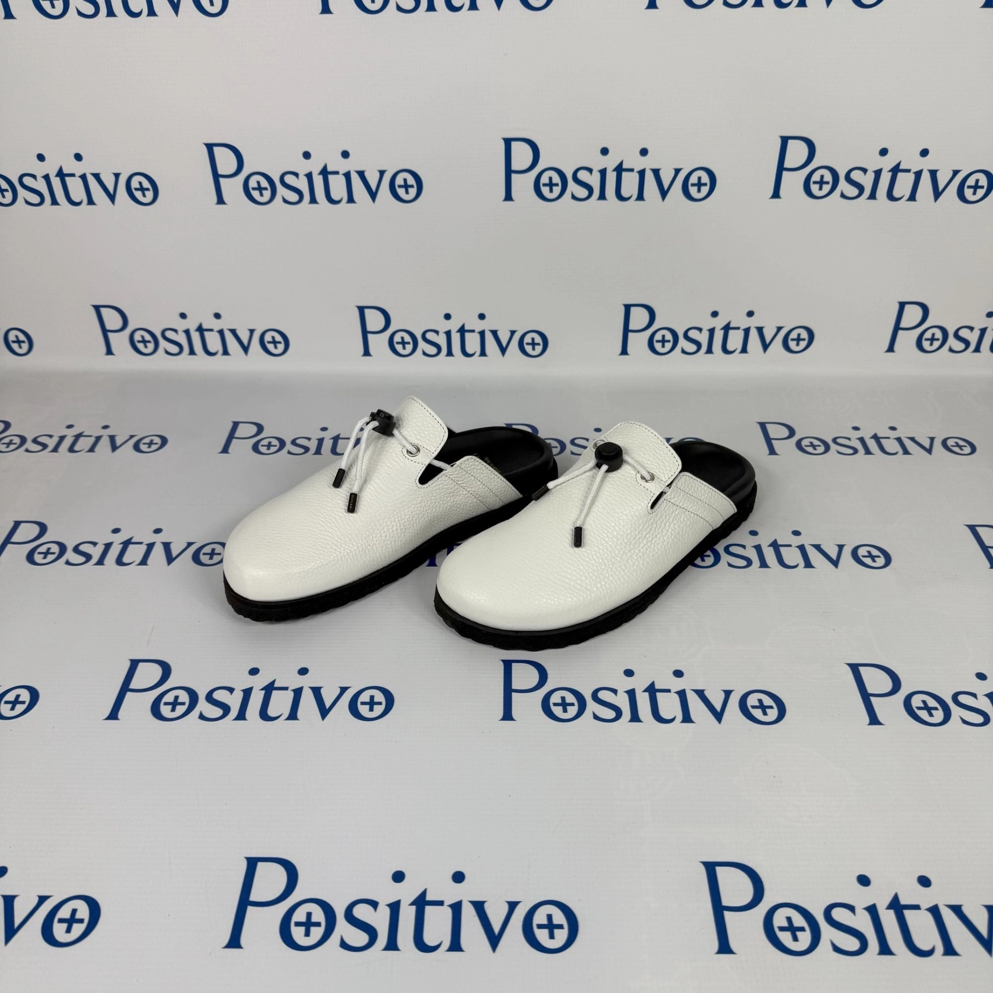 Slide Ons Buscemi Mens Pietro New Alce White Leather Slippers