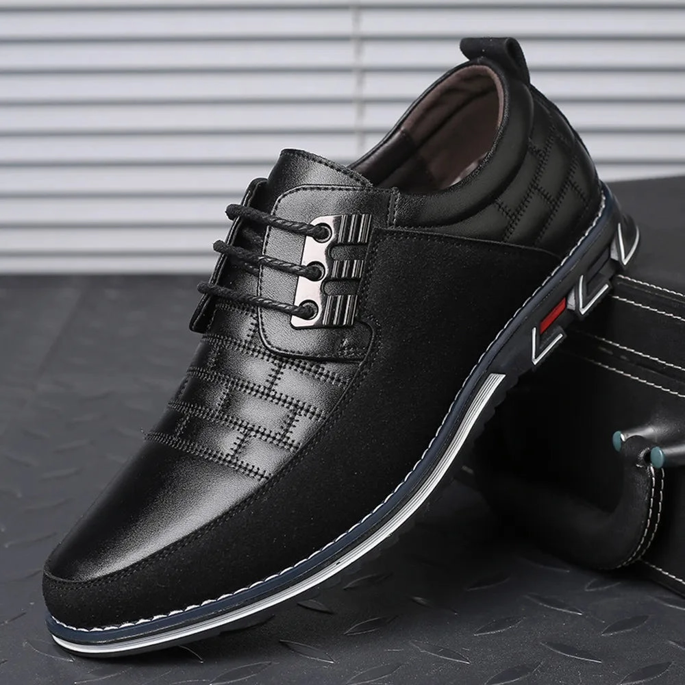 Business Casual Breathable PU Leather Shoes for Men Good Casual Work Shoes