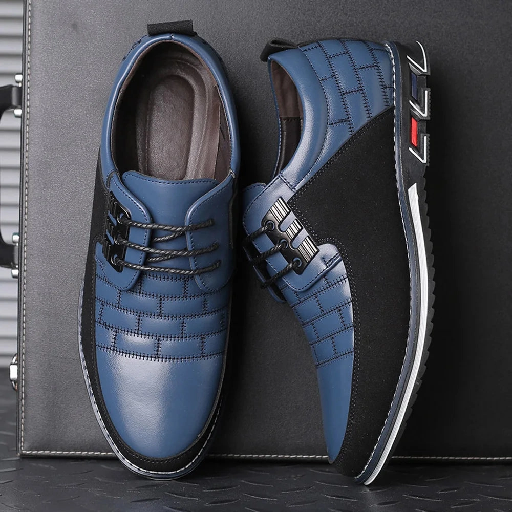 Business Casual Breathable PU Leather Shoes for Men Casual Leather Walking Shoes