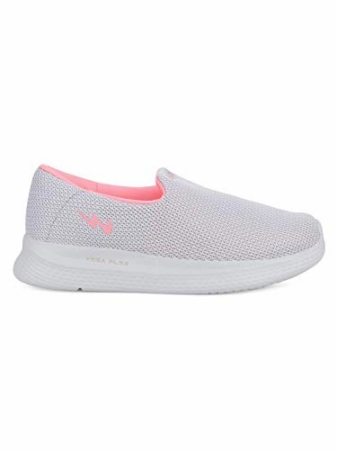 Heel Drop Running Shoes Campus Women's Zoe Plus L.Gry/B.Pink Running Shoes -4 UK/India