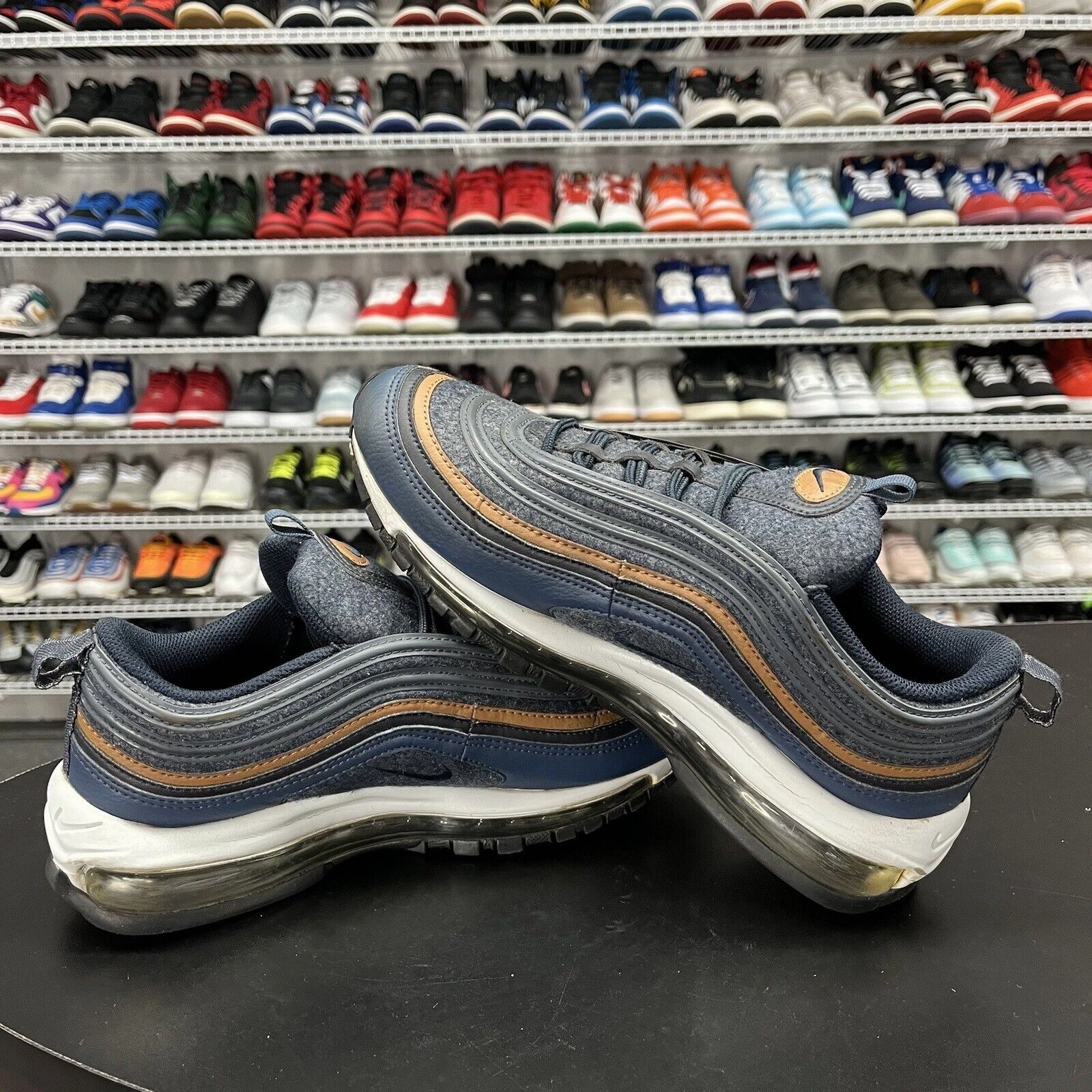 Women's Asic Running Shoes Nike Air Max 97 Premium Wool Thunder Blue 312834-400 Men's Size 8
