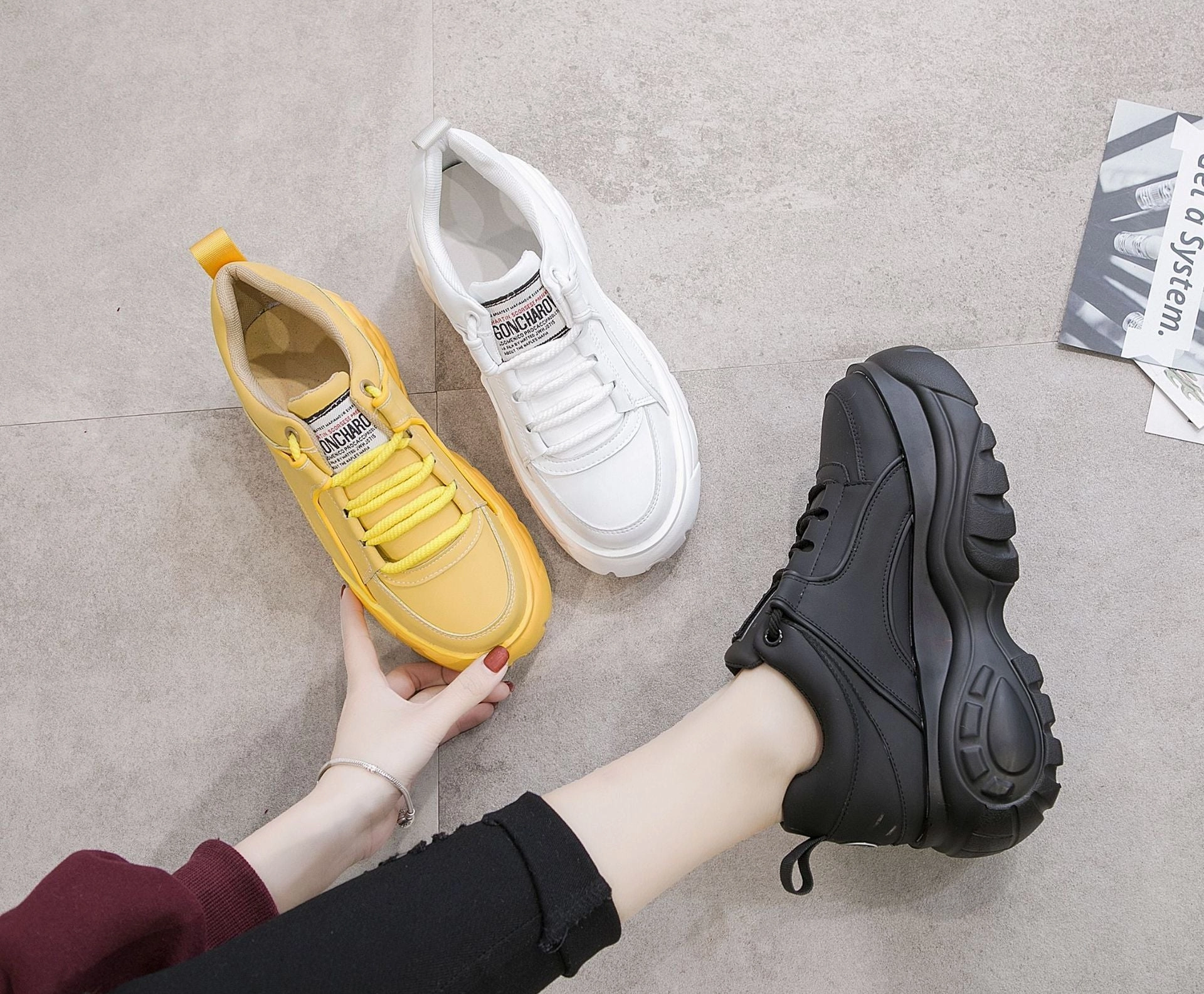 Casual Slipon Shoes Casaul Shoes Woman High Platform Sneakers Breathable