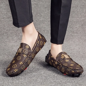 Casual Shoes Men's Breathable Driving shoes Leather Loafers Fashion Peas Shoes Low Moccasins Non-slip Walking Shoes Boat Shoes Drivers Loafers