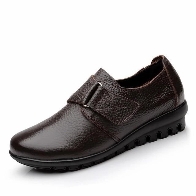 Casual Women's Genuine Leather Shoes for Bunions Kiltie Loafers