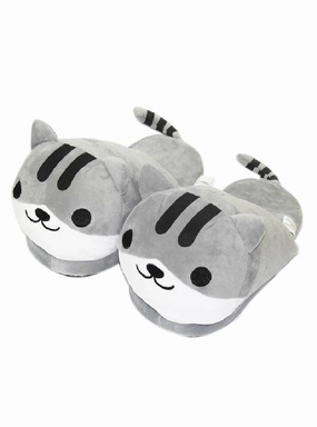 Cat Animal Indoor Slippers Furry Adult Cartoon House Convertible Heels To Flats Shoes