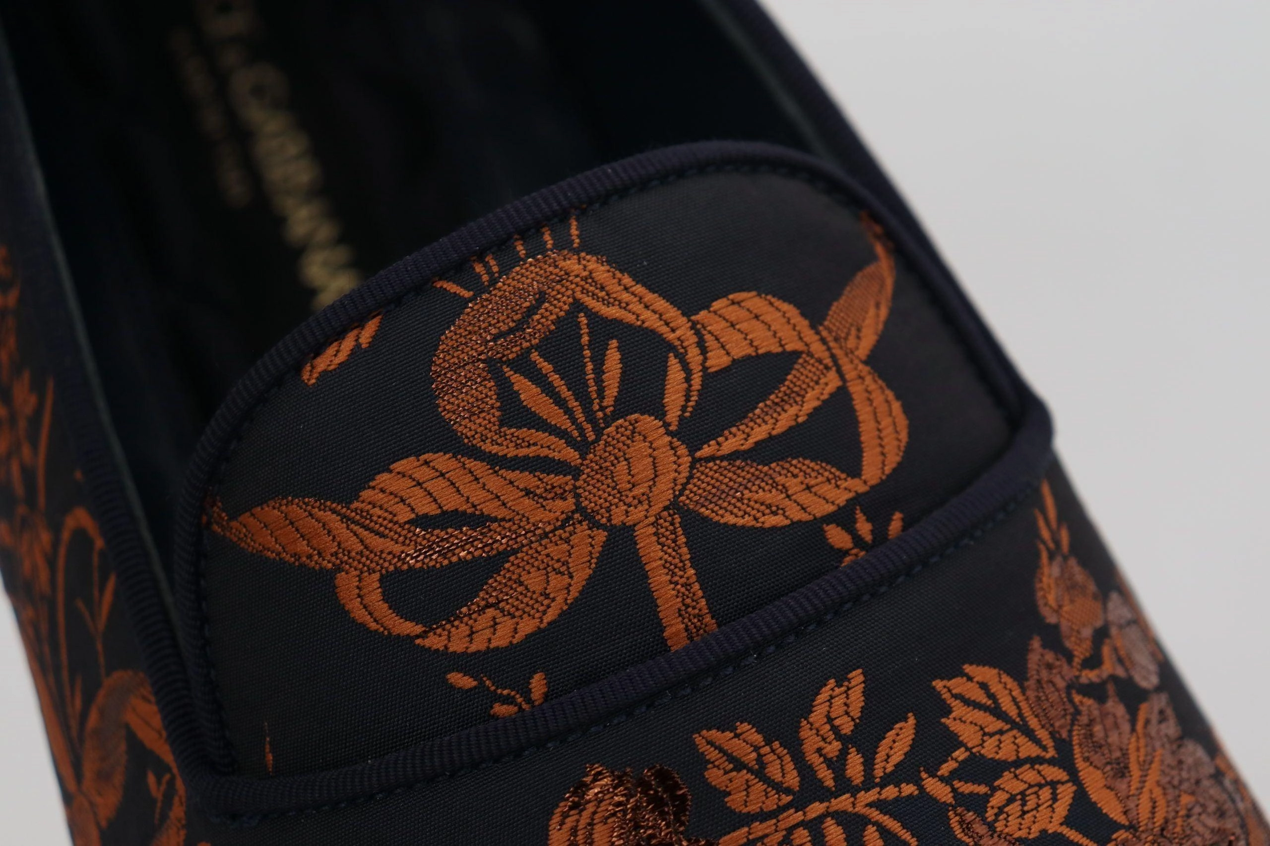 Shoe Trees For Loafers Dolce & Gabbana Blue Rust Floral Slippers Loafers Shoes