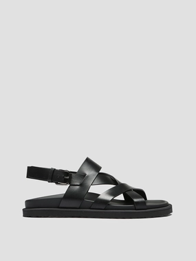 CHARRAT 002 - Black Leather Sandals B.o.c Sandals