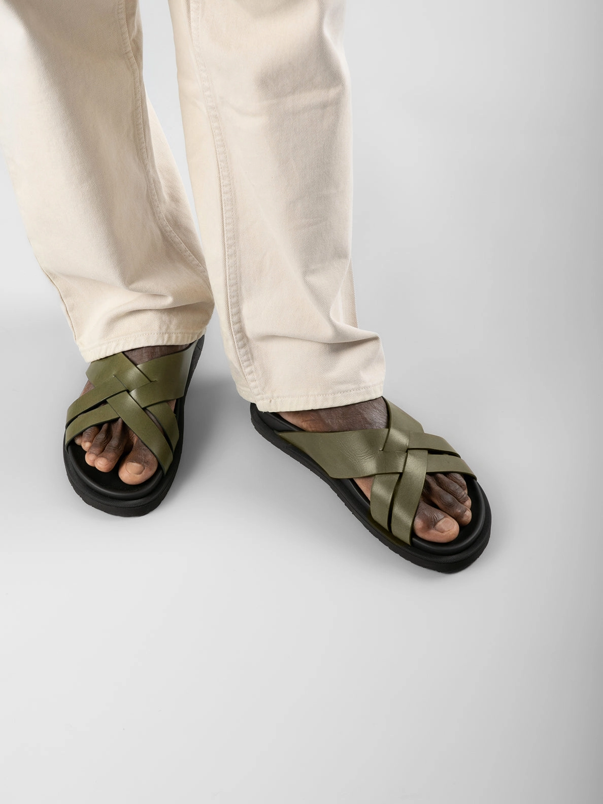 Sandals Halcyon Beach CHARRAT 003 - Black Leather Sandals