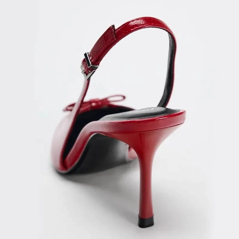 Waterproof Slide Sandals Pointed Toe High Heel Women's Fashion Party Dress Shoes-Slingback Sandals