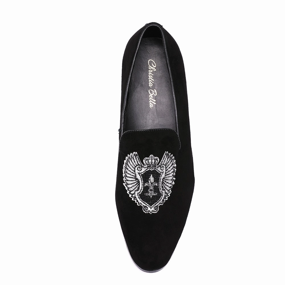 Homecoming Loafers Chris Bello -  Velvet Red bottom sole Loafers For men