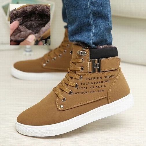 Textured Slip On Casual Shoes Hot Men Shoes Sapatos Tenis Masculino Male Fashion Spring Autumn Leather Shoe For Men Casual High Top Shoes Canvas Sneakers