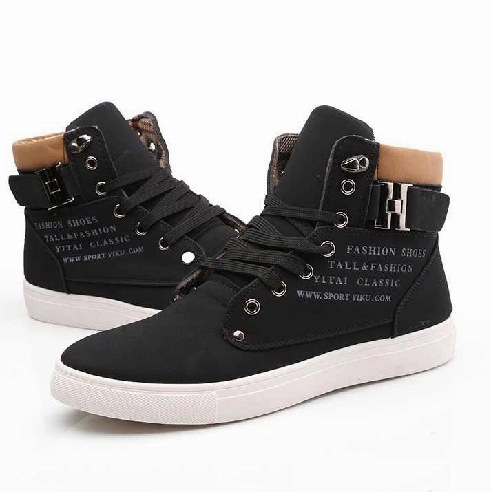 Hot Men Shoes Sapatos Tenis Masculino Male Fashion Spring Autumn Leather Shoe For Men Casual High Top Shoes Canvas Sneakers Low Wedge Casual Shoes