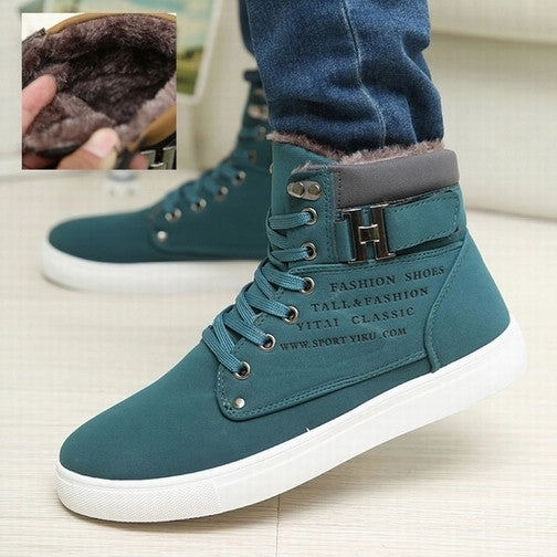 Hot Men Shoes Sapatos Tenis Masculino Male Fashion Spring Autumn Leather Shoe For Men Casual High Top Shoes Canvas Sneakers Smart Casual Dress Code Shoes