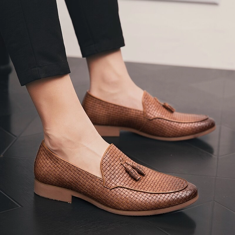 Leather Loafers Men Shoes Breathable Formal Shoes Kilim Loafers