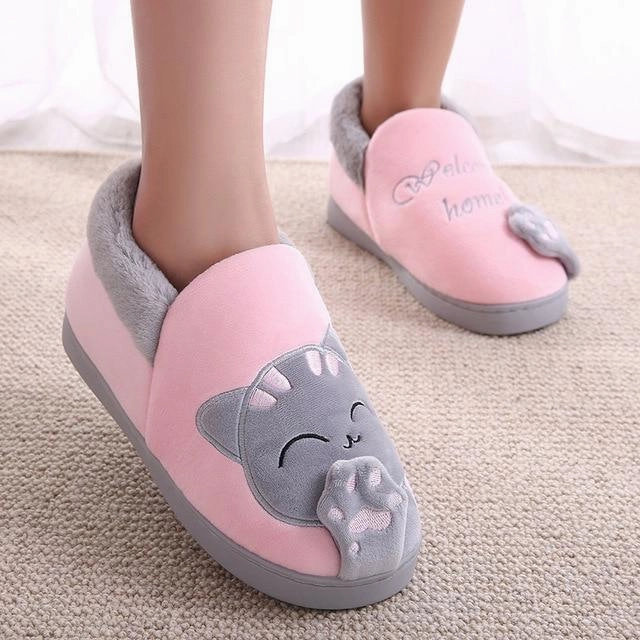 Funky Slippers Cute cat slippers push warm winter house shoes