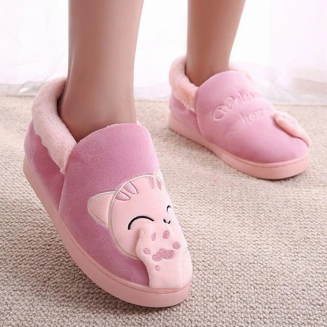 Cute cat slippers push warm winter house shoes Mermaid Slippers