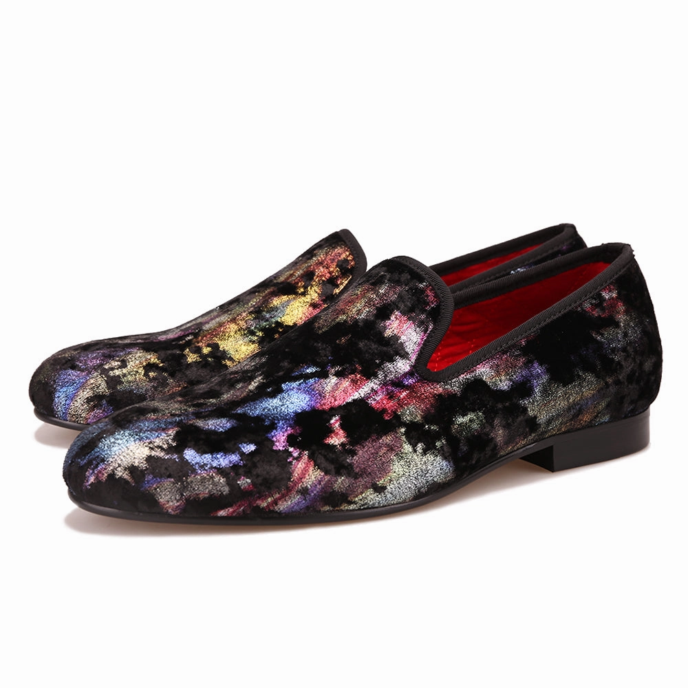 Best Running Shoes For Overpronation Flat Feet OneDrop Handmade Colorful Prints Men Dress Shoes Velvet Party Wedding Prom Loafers