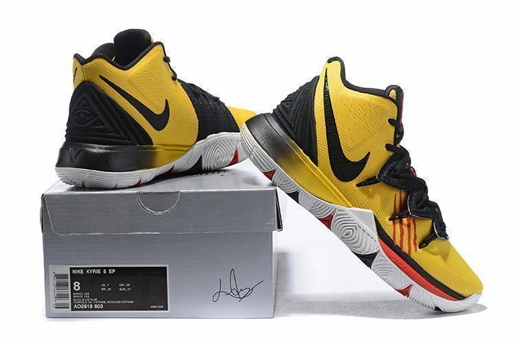 Nike Kyrie 5 Yellow Black Men Basketball Shoes Sale Size US 7-12 Best Asics Tempo Shoes