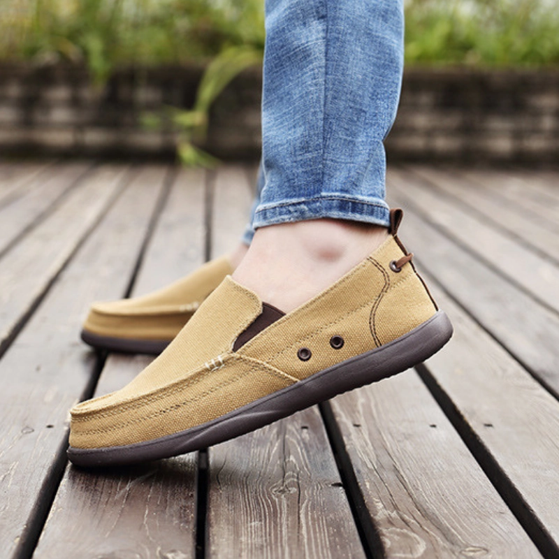 Payless Shoes Flats GRW Orthopedic Men Shoes Canvas Lightweight Breathable Slip-On Walking Casual Shoes
