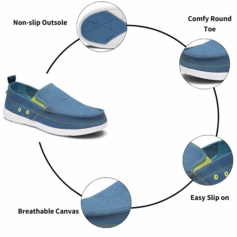 GRW Orthopedic Men Shoes Canvas Lightweight Breathable Slip-On Walking Casual Shoes Best Toddler Shoes For Flat Feet