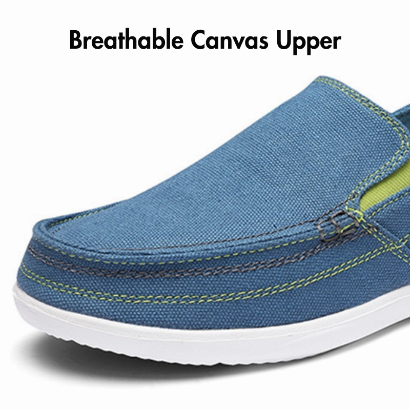 GRW Orthopedic Men Shoes Canvas Lightweight Breathable Slip-On Walking Casual Shoes Lucky Flats Shoes